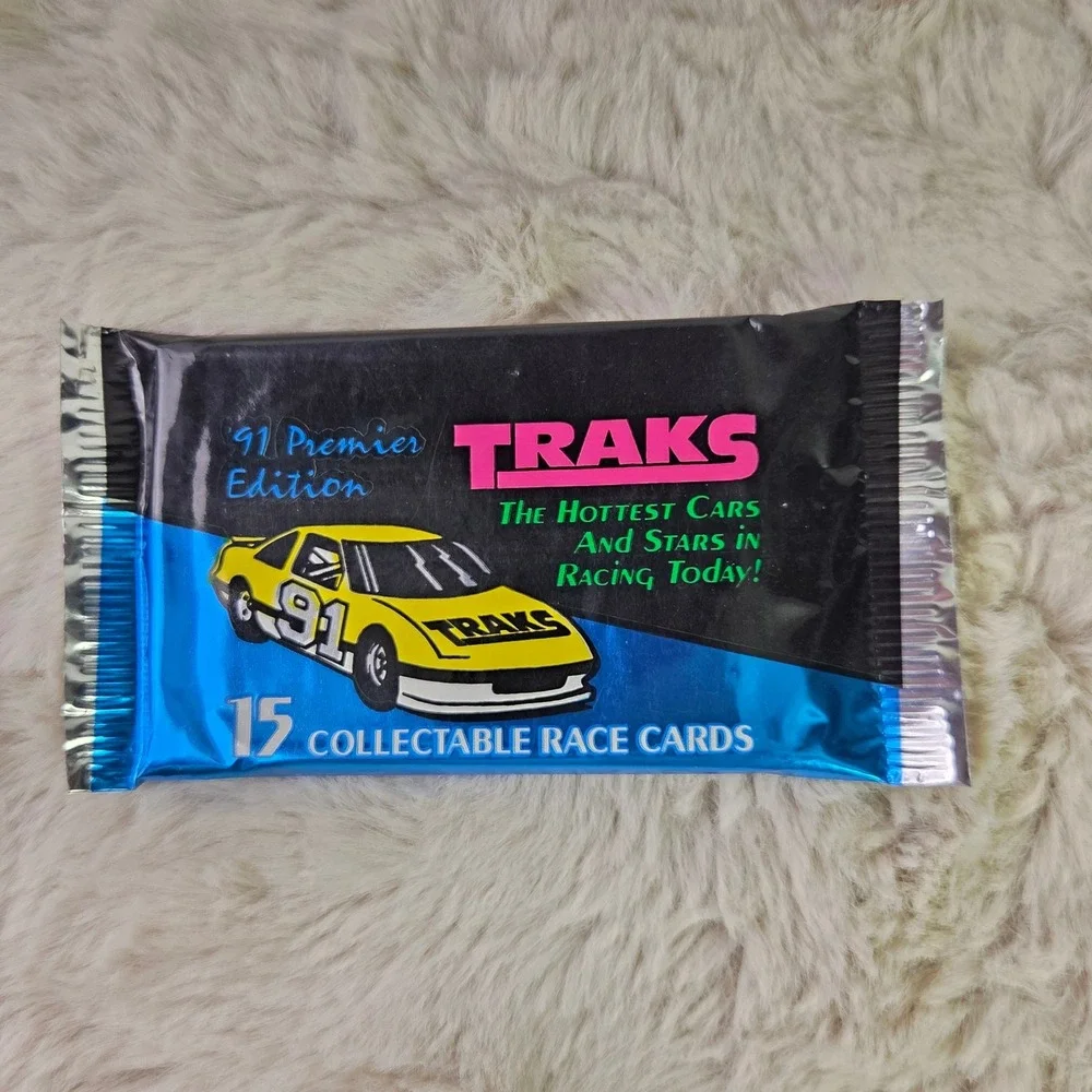 5 Pack Lot 1991 Traks Premier Edition Racing Cards Unopened Sealed Wax Packs